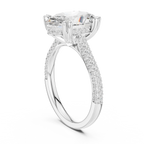 4.62 CTW Oval Cut Lab Grown Diamond Multi-Row Pave Hidden Halo Wedding Ring
