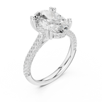 4.62 CTW Oval Cut Lab Grown Diamond Multi-Row Pave Hidden Halo Wedding Ring