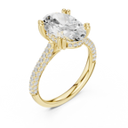 4.62 CTW Oval Cut Lab Grown Diamond Multi-Row Pave Hidden Halo Wedding Ring