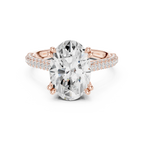 4.62 CTW Oval Cut Lab Grown Diamond Multi-Row Pave Hidden Halo Wedding Ring