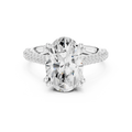 4.62 CTW Oval Cut Lab Grown Diamond Multi-Row Pave Hidden Halo Wedding Ring