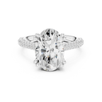 4.62 CTW Oval Cut Lab Grown Diamond Multi-Row Pave Hidden Halo Wedding Ring