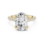 4.62 CTW Oval Cut Lab Grown Diamond Multi-Row Pave Hidden Halo Wedding Ring
