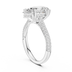4.62 CTW Pear Cut Lab Grown Diamond Multi-Row Pave Hidden Halo Wedding Ring