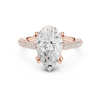 4.62 CTW Pear Cut Lab Grown Diamond Multi-Row Pave Hidden Halo Wedding Ring