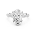 4.62 CTW Pear Cut Lab Grown Diamond Multi-Row Pave Hidden Halo Wedding Ring