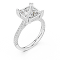 4.62 CTW Princess Cut Lab Grown Diamond Multi-Row Pave Hidden Halo Wedding Ring