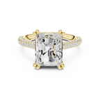 4.62 CTW Radiant Cut Lab Grown Diamond Multi-Row Pave Hidden Halo Wedding Ring