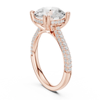 4.62 CTW Round Cut Lab Grown Diamond Multi-Row Pave Hidden Halo Wedding Ring