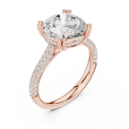 4.62 CTW Round Cut Lab Grown Diamond Multi-Row Pave Hidden Halo Wedding Ring