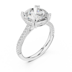 4.62 CTW Round Cut Lab Grown Diamond Multi-Row Pave Hidden Halo Wedding Ring
