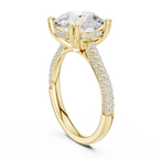 4.62 CTW Round Cut Lab Grown Diamond Multi-Row Pave Hidden Halo Wedding Ring