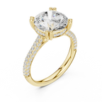 4.62 CTW Round Cut Lab Grown Diamond Multi-Row Pave Hidden Halo Wedding Ring