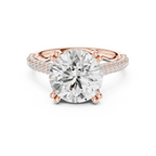 4.62 CTW Round Cut Lab Grown Diamond Multi-Row Pave Hidden Halo Wedding Ring