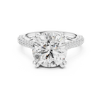 4.62 CTW Round Cut Lab Grown Diamond Multi-Row Pave Hidden Halo Wedding Ring