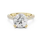 4.62 CTW Round Cut Lab Grown Diamond Multi-Row Pave Hidden Halo Wedding Ring