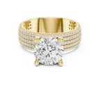 14K White Gold 4.26 CTW Round Cut Lab Grown Multi-Row Hidden Halo Engagement Diamond Ring
