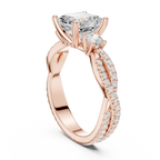2.81 CTW Asscher Cut Classic Pavé Moissanite Halo Engagement Diamond Ring in 10K White Gold