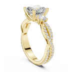 2.81 CTW Asscher Cut Classic Pavé Moissanite Halo Engagement Diamond Ring in 10K White Gold