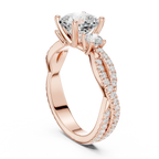 2.81 CTW Cushion Cut Classic Pavé Moissanite Halo Engagement Diamond Ring in 10K White Gold