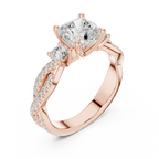 2.81 CTW Cushion Cut Classic Pavé Moissanite Halo Engagement Diamond Ring in 10K White Gold