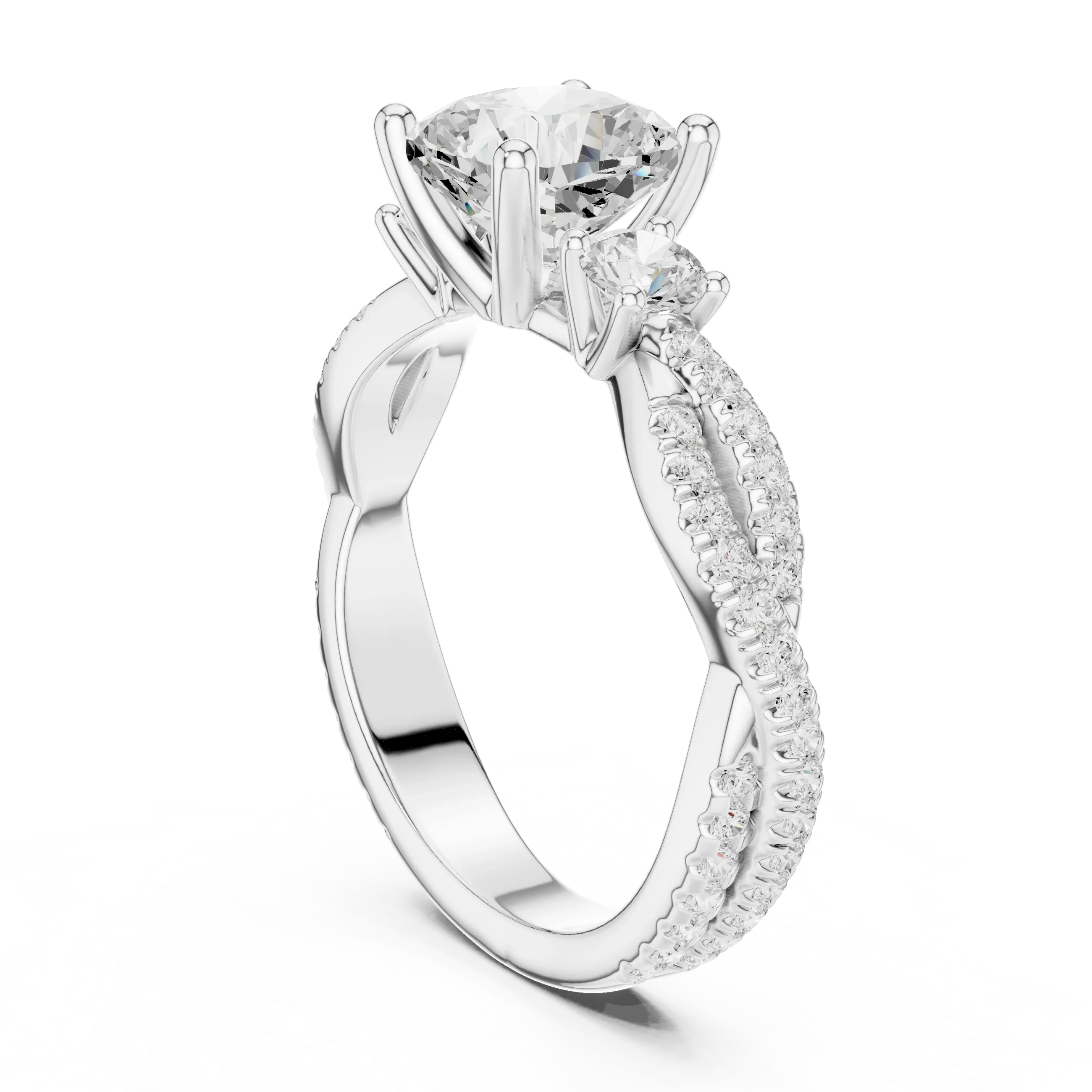2.81 CTW Cushion Cut Classic Pavé Moissanite Halo Engagement Diamond Ring in 10K White Gold