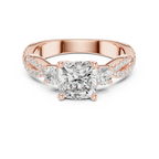 2.81 CTW Cushion Cut Classic Pavé Moissanite Halo Engagement Diamond Ring in 10K White Gold
