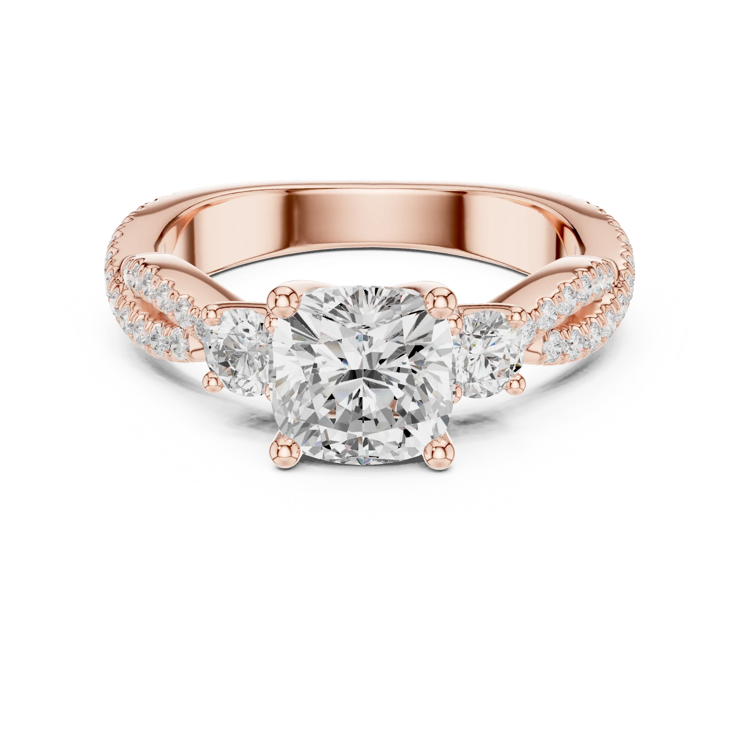 2.81 CTW Cushion Cut Classic Pavé Moissanite Halo Engagement Diamond Ring in 10K White Gold