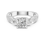 2.81 CTW Cushion Cut Classic Pavé Moissanite Halo Engagement Diamond Ring in 10K White Gold