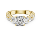 2.81 CTW Cushion Cut Classic Pavé Moissanite Halo Engagement Diamond Ring in 10K White Gold