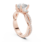 2.81 CTW Heart Cut Classic Pavé Moissanite Halo Engagement Diamond Ring in 10K White Gold
