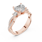 2.81 CTW Heart Cut Classic Pavé Moissanite Halo Engagement Diamond Ring in 10K White Gold