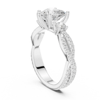 2.81 CTW Heart Cut Classic Pavé Moissanite Halo Engagement Diamond Ring in 10K White Gold