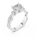 2.81 CTW Heart Cut Classic Pavé Moissanite Halo Engagement Diamond Ring in 10K White Gold