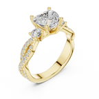2.81 CTW Heart Cut Classic Pavé Moissanite Halo Engagement Diamond Ring in 10K White Gold