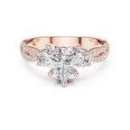 2.81 CTW Heart Cut Classic Pavé Moissanite Halo Engagement Diamond Ring in 10K White Gold