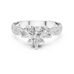 2.81 CTW Heart Cut Classic Pavé Moissanite Halo Engagement Diamond Ring in 10K White Gold