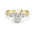2.81 CTW Heart Cut Classic Pavé Moissanite Halo Engagement Diamond Ring in 10K White Gold