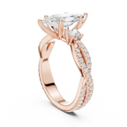 2.81 CTW Marquise Cut Classic Pavé Moissanite Halo Engagement Diamond Ring in 10K White Gold