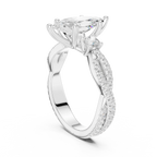 2.81 CTW Marquise Cut Classic Pavé Moissanite Halo Engagement Diamond Ring in 10K White Gold