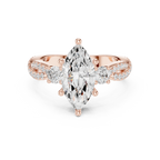 2.81 CTW Marquise Cut Classic Pavé Moissanite Halo Engagement Diamond Ring in 10K White Gold