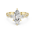 2.81 CTW Marquise Cut Classic Pavé Moissanite Halo Engagement Diamond Ring in 10K White Gold