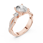 2.81 CTW Oval Cut Classic Pavé Moissanite Halo Engagement Diamond Ring in 10K White Gold