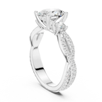 2.81 CTW Oval Cut Classic Pavé Moissanite Halo Engagement Diamond Ring in 10K White Gold