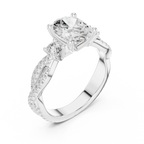 2.81 CTW Oval Cut Classic Pavé Moissanite Halo Engagement Diamond Ring in 10K White Gold