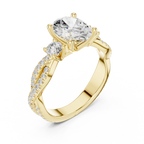 2.81 CTW Oval Cut Classic Pavé Moissanite Halo Engagement Diamond Ring in 10K White Gold