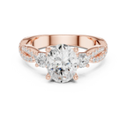 2.81 CTW Oval Cut Classic Pavé Moissanite Halo Engagement Diamond Ring in 10K White Gold