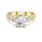 2.81 CTW Oval Cut Classic Pavé Moissanite Halo Engagement Diamond Ring in 10K White Gold