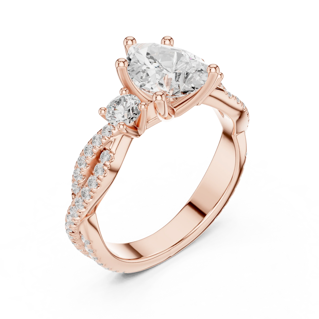 2.81 CTW Pear Cut Classic Pavé Moissanite Halo Engagement Diamond Ring in 10K White Gold