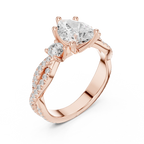 2.81 CTW Pear Cut Classic Pavé Moissanite Halo Engagement Diamond Ring in 10K White Gold